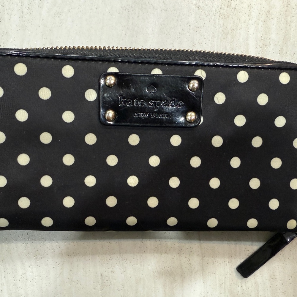 Kate Spade Black and White Key Card Holder Polka Dot